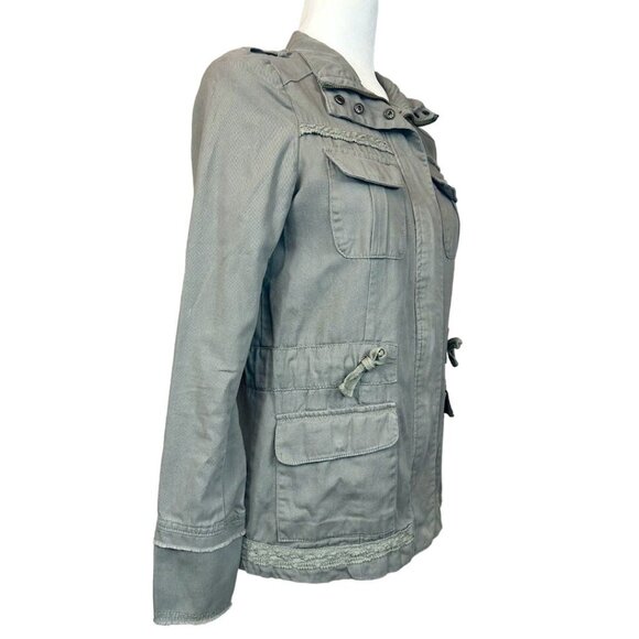 Altar'd State Olive-Green Lace Trim‎ Utility Jacket Women's Size Small - Picture 4 of 10